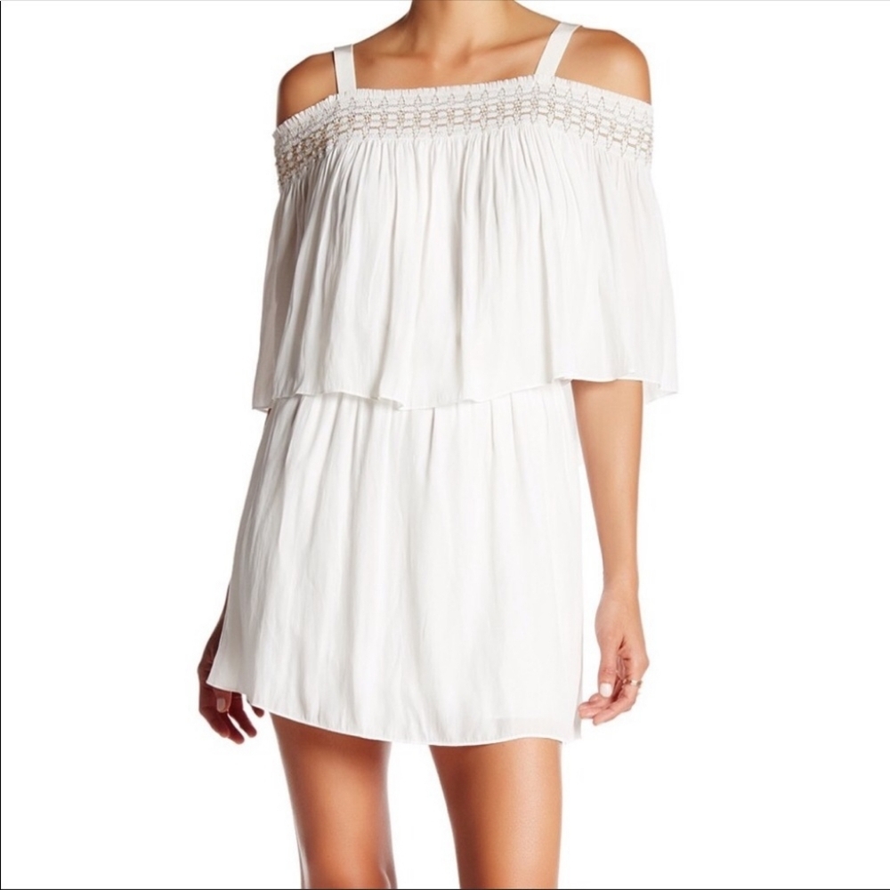 Ramy Brook  Women Dress Size XS Cream white  Off-Shoulder Dress Mini